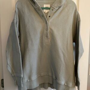 Aerie Women’s Sweatshirt in Soft Gray, Sage Green